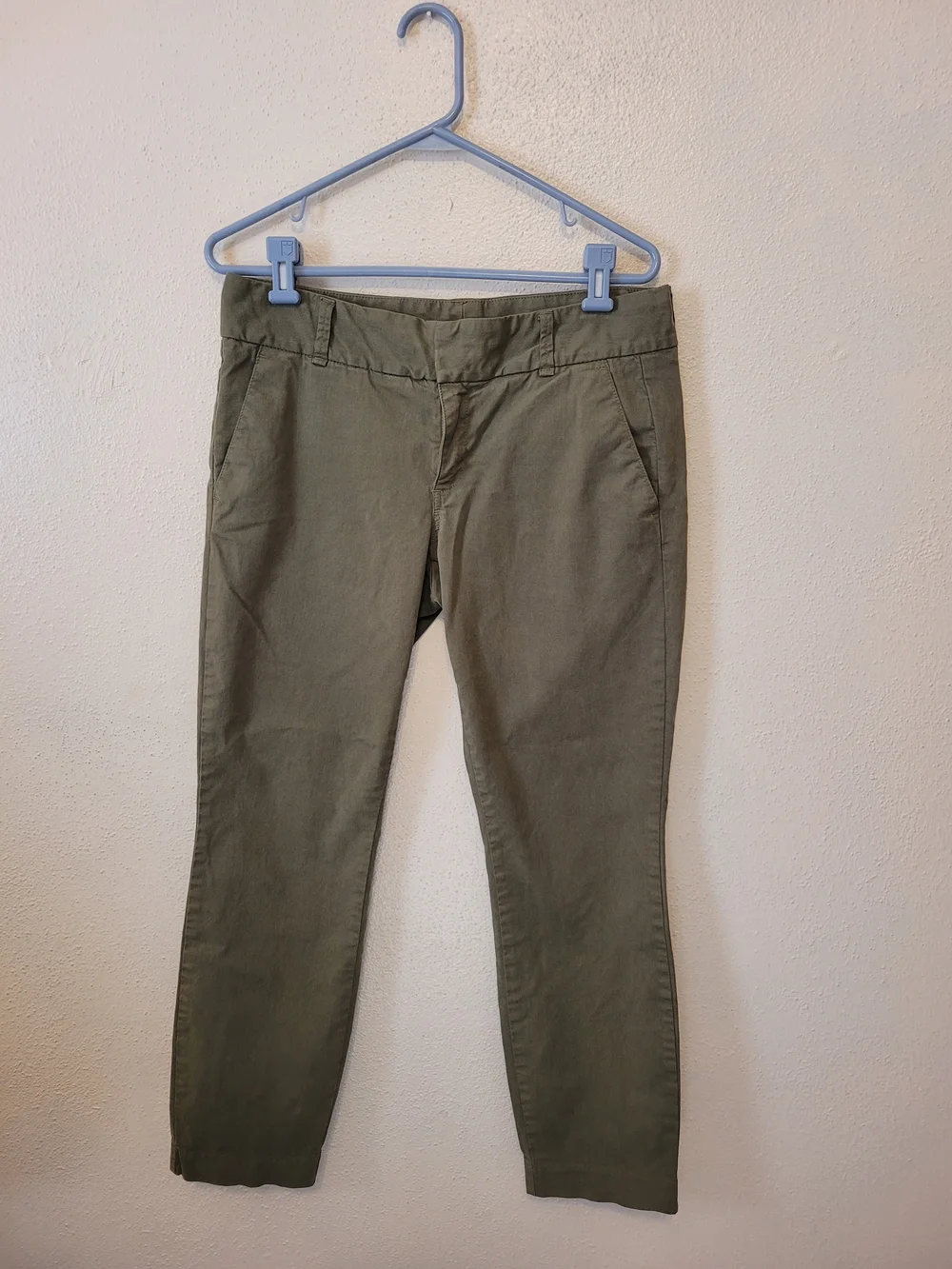 J.Crew Andie Chino Pants Fatigue Olive Green Stretch Cotton Size 8
